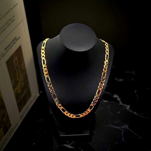 Men's Figaro 24 inch Gold Over Stainless steel Necklace - Picture 1 of 5